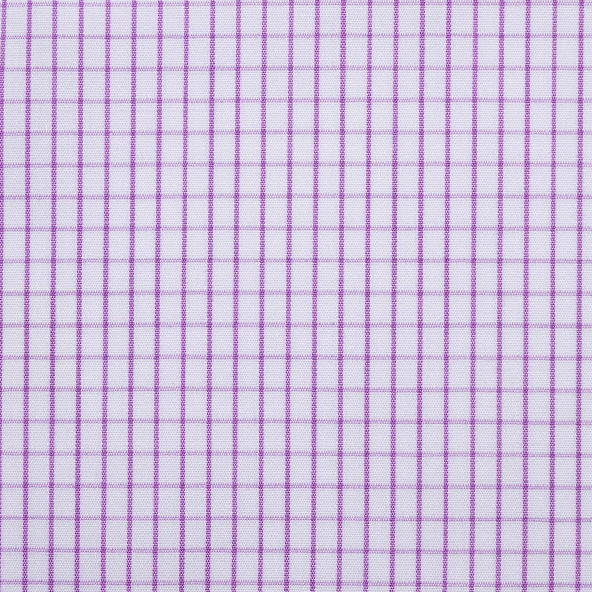 White and Purple Box Check Cotton Shirting
