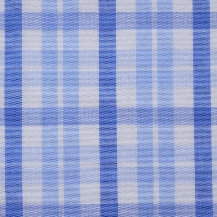 White with Blue Check Cotton Shirting