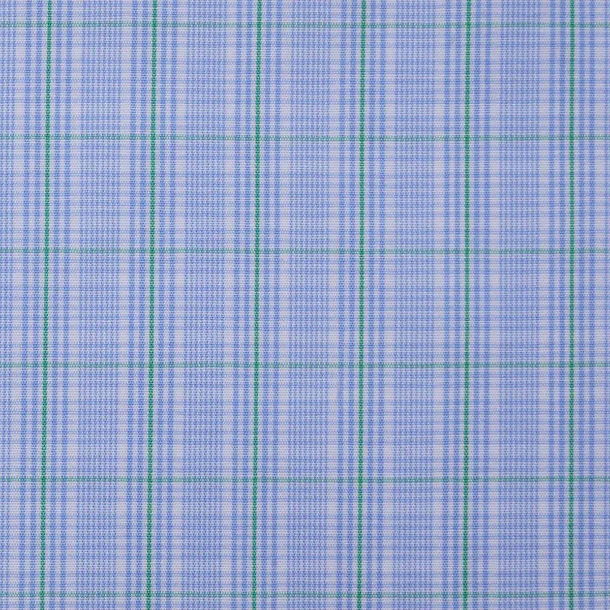 White with Blue & Green Graph Check Cotton Shirting