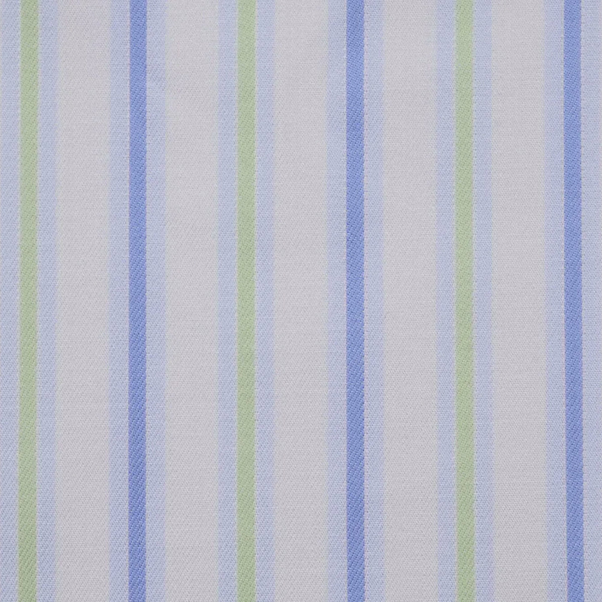 White with Blue & Green Stripe Cotton Shirting