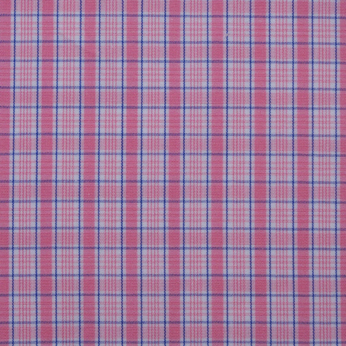 White with Blue & Orange Stripe Cotton Shirting
