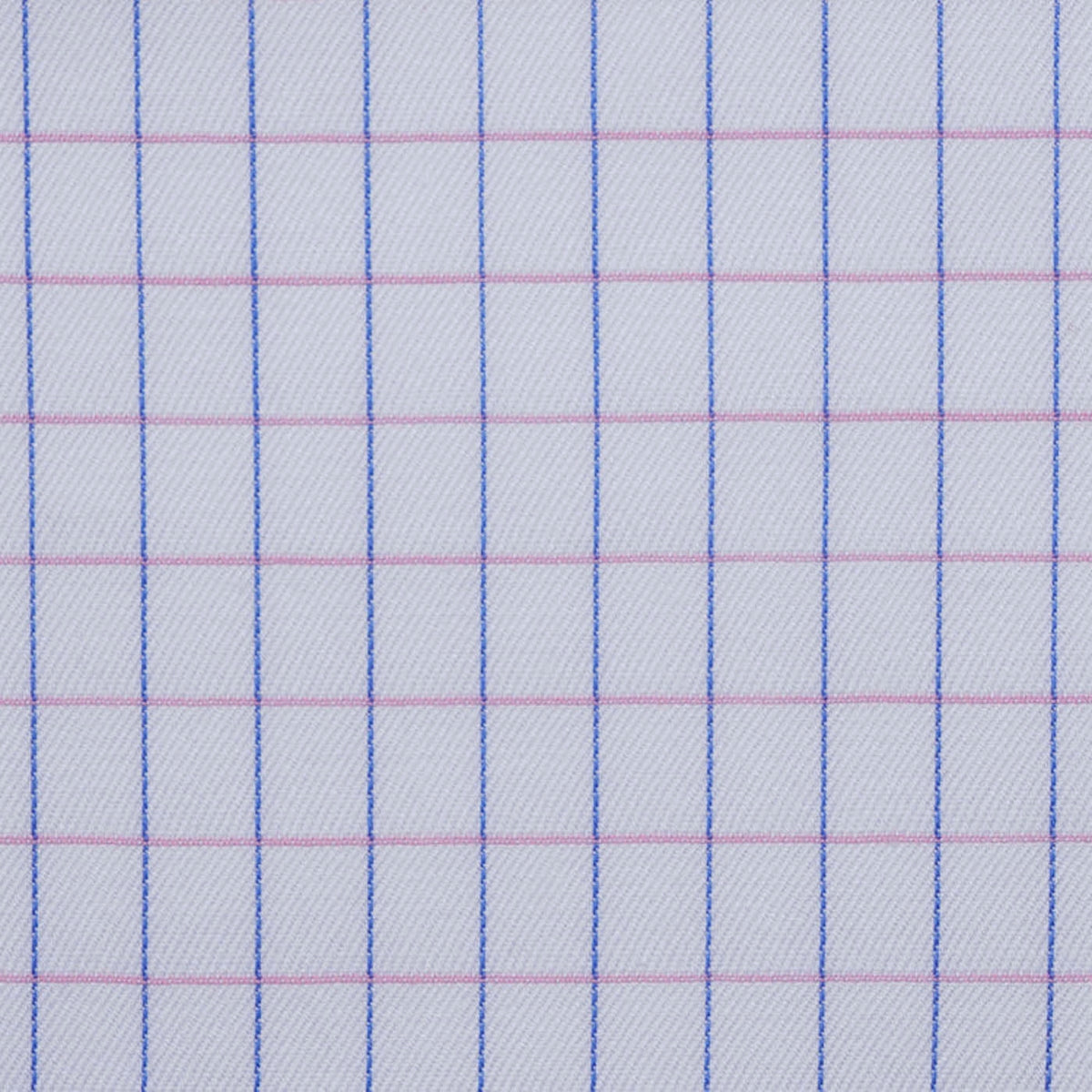 White with Blue & Pink Check Cotton Shirting