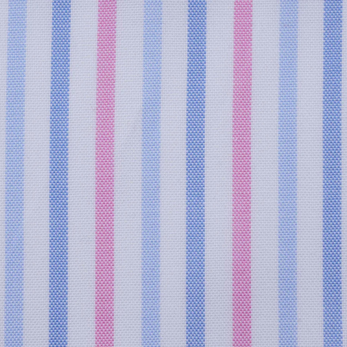 White with Blue & Pink Stripe Cotton Shirting