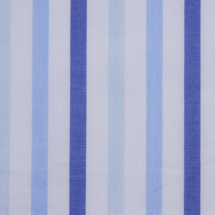 White with Blue Stripe Cotton Shirting