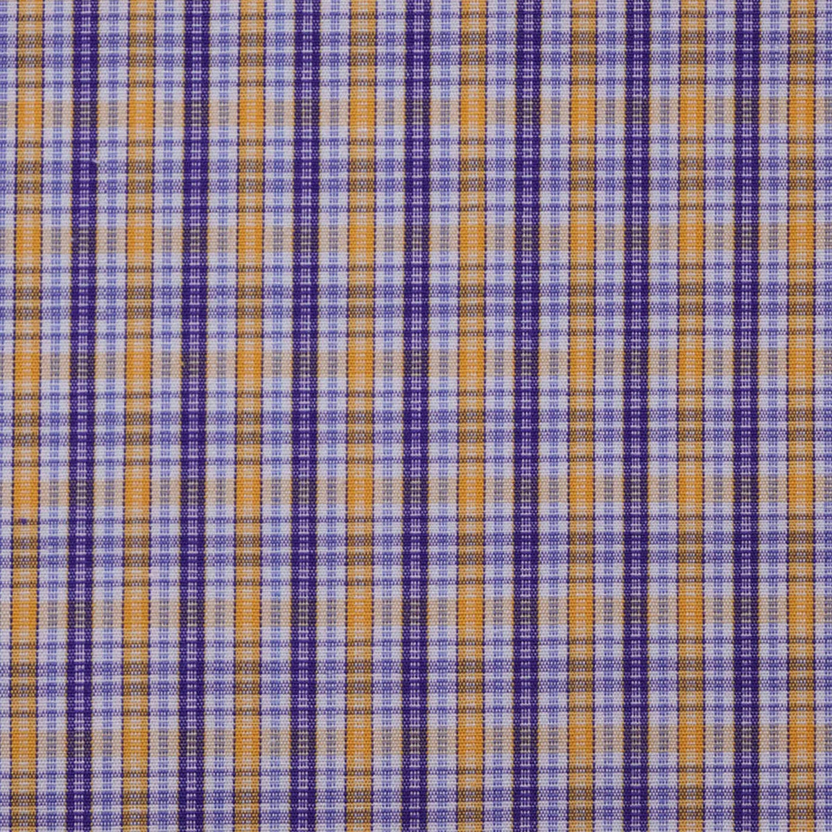 White with Blue & Yellow Check Cotton Shirting