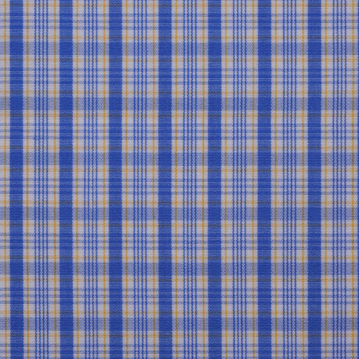 White with Blue & Yellow Check Cotton Shirting