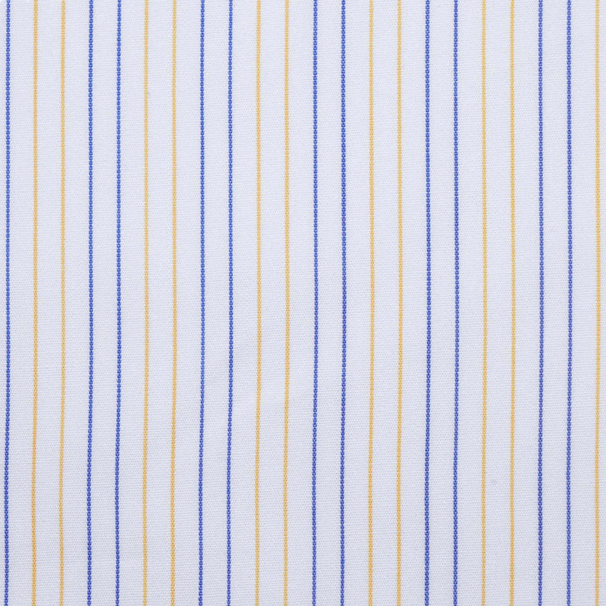 White with Blue & Yellow Stripe Cotton Shirting