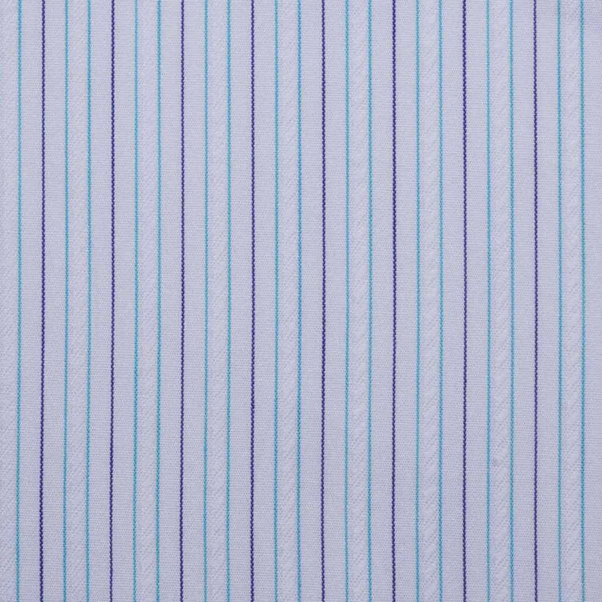 White with Blue and Mint Green Fancy Stripe Cotton Shirting