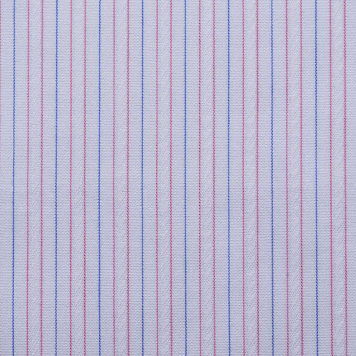 White with Blue and Pink Fancy Stripe Cotton Shirting