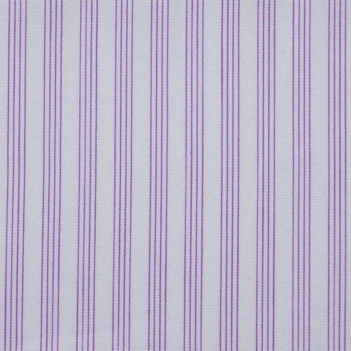 White with Lilac Stripe Cotton Shirting

