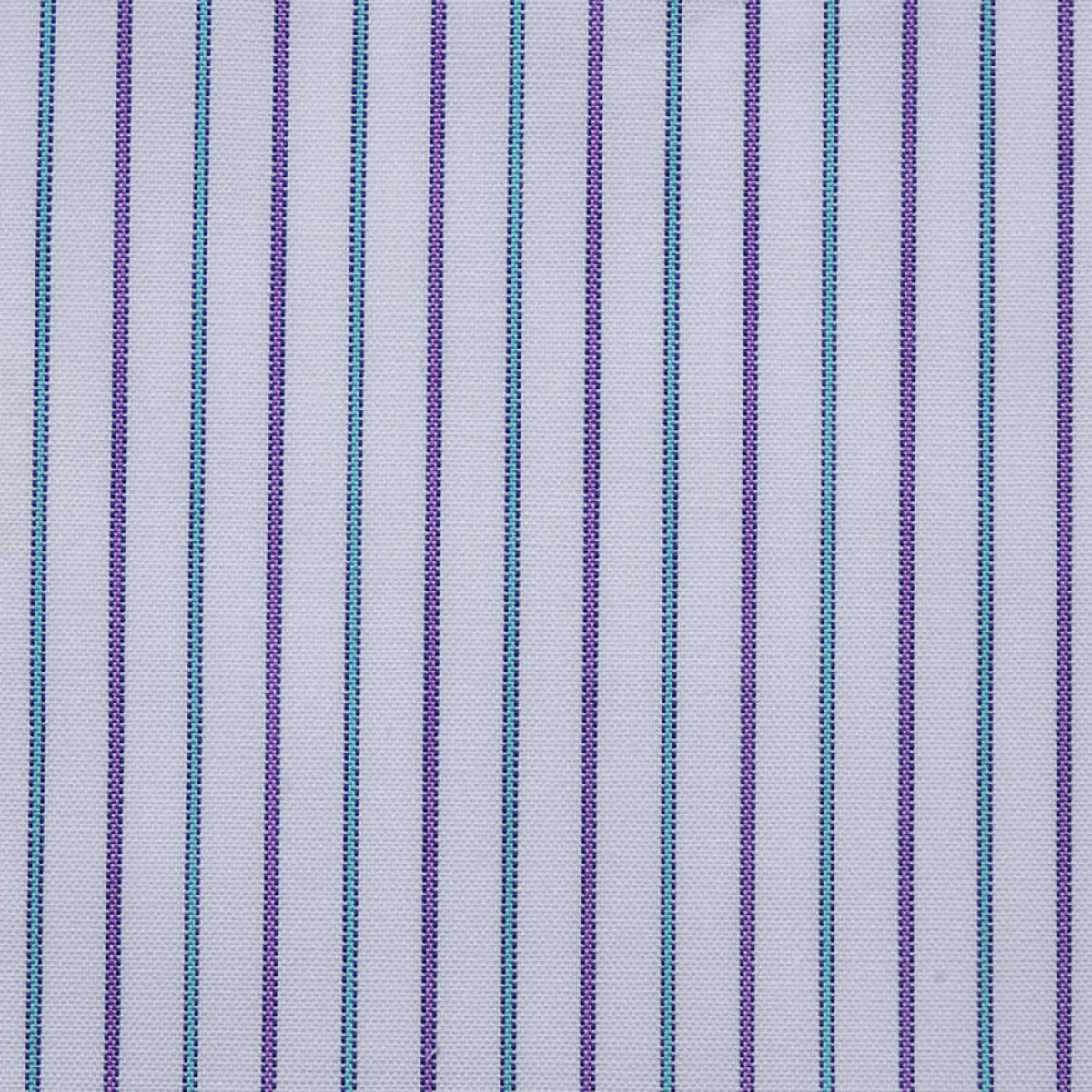 White with Lilac and Mint Green Stripe Cotton Shirting