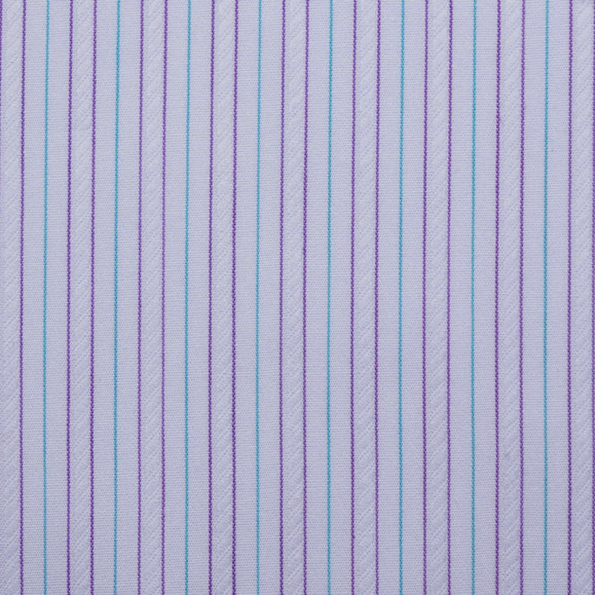 White with Mint Green and Purple Fancy Stripe Cotton Shirting