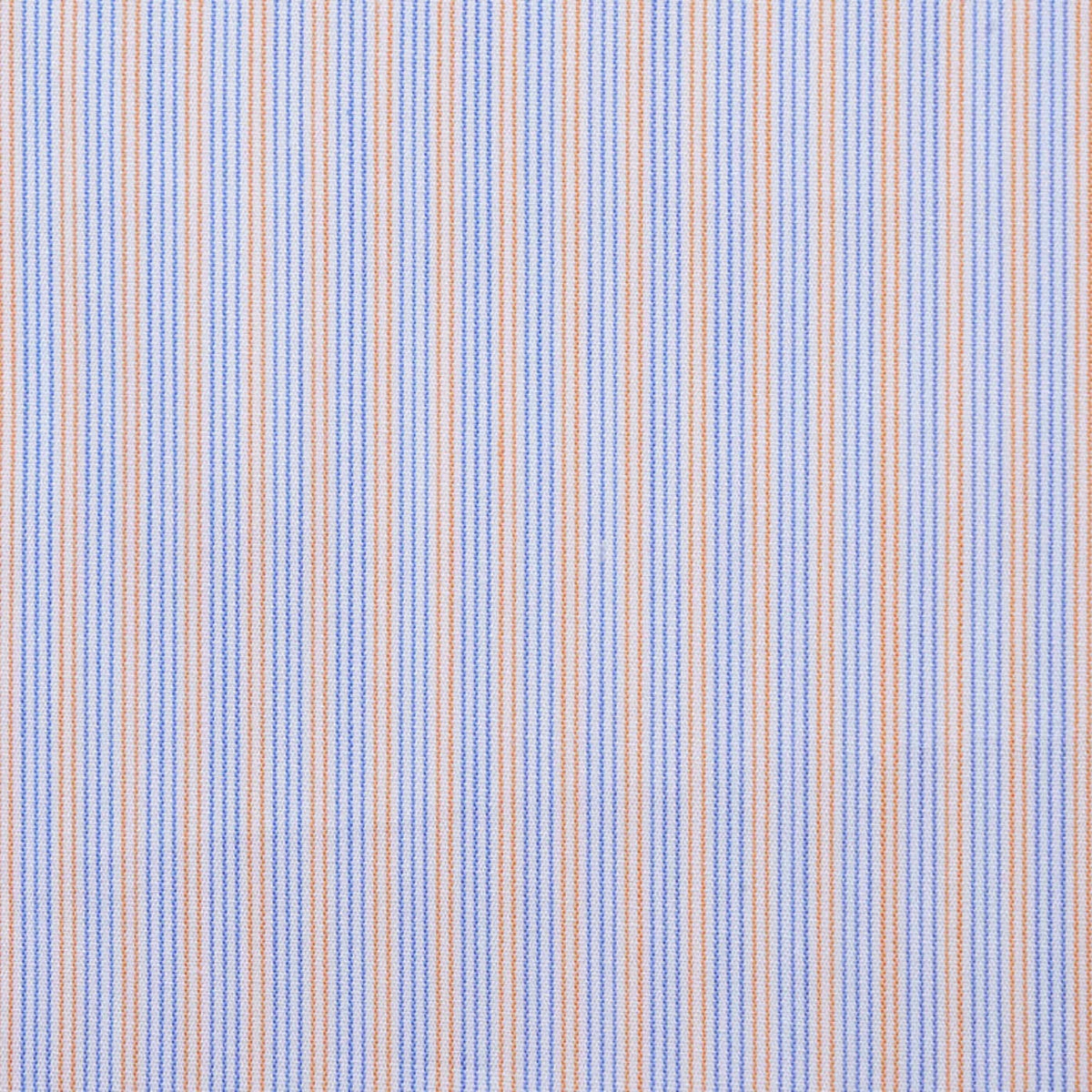 White with Orange & Blue Stripe Cotton Shirting
