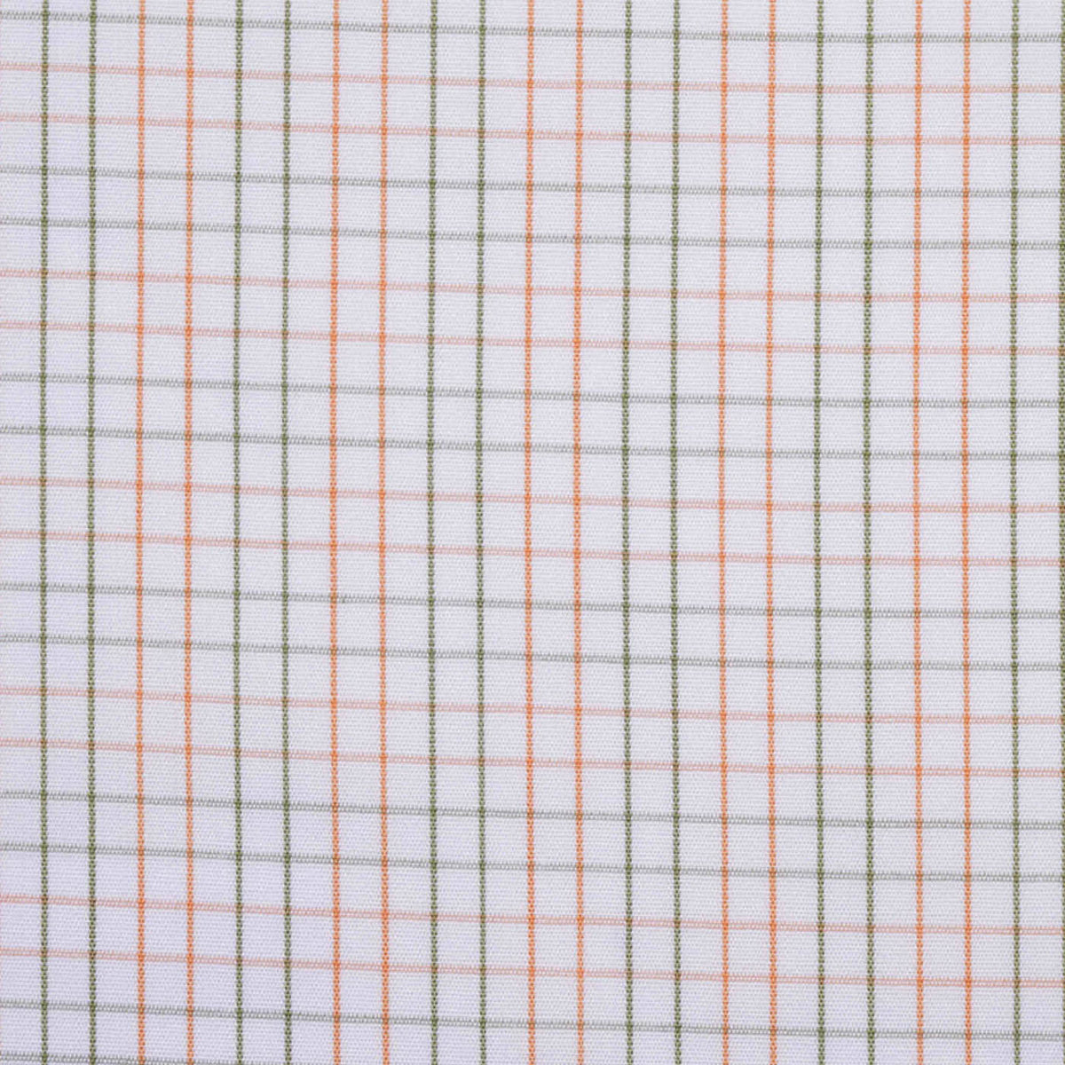  White with Orange & Green Check Cotton Shirting
