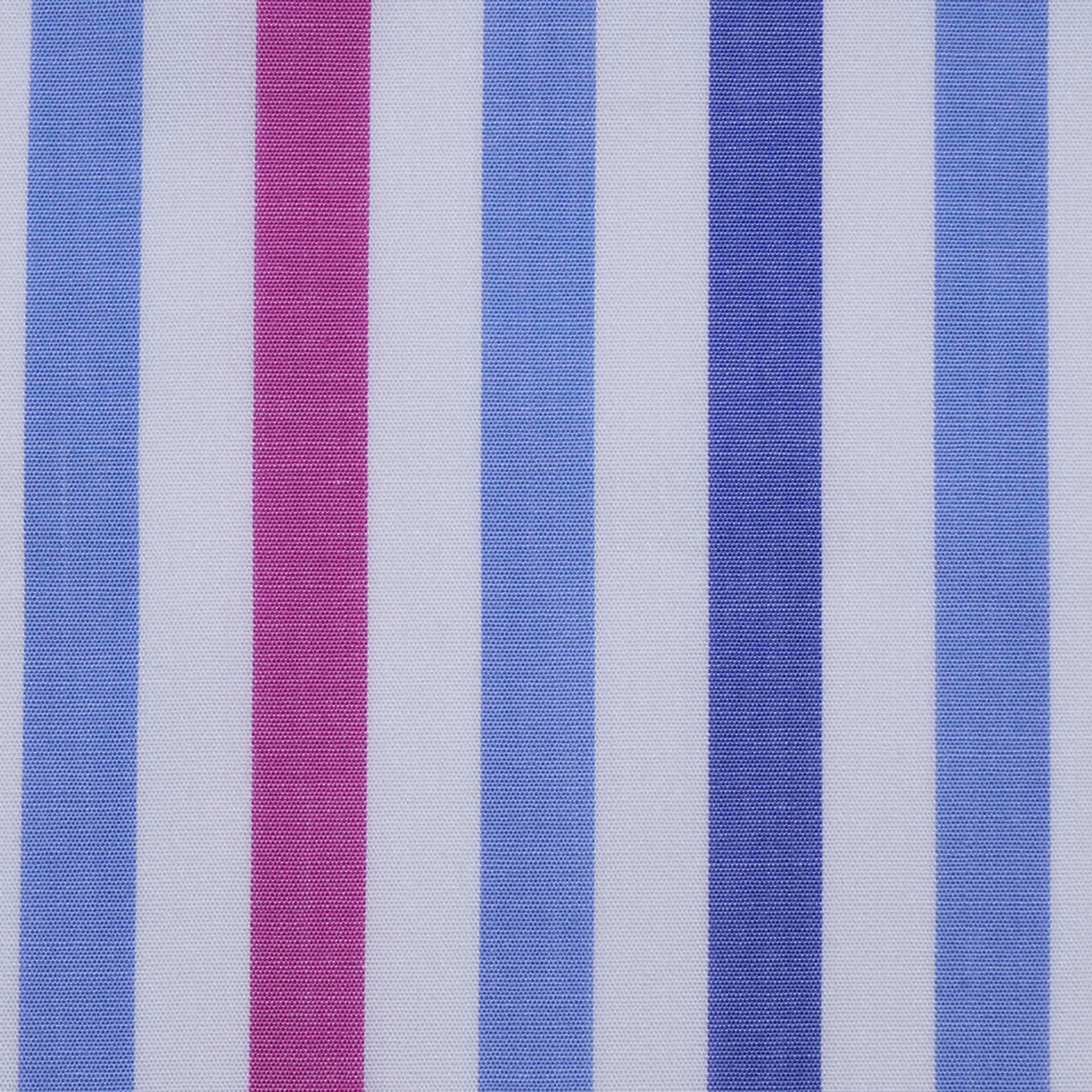 White with Pink & Blue Stripe Cotton Shirting