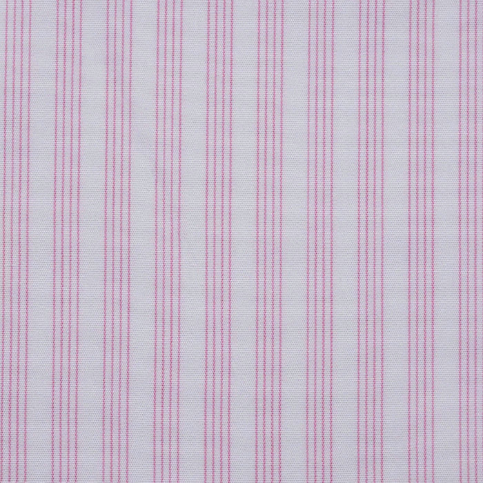 White with Pink Stripe Cotton Shirting