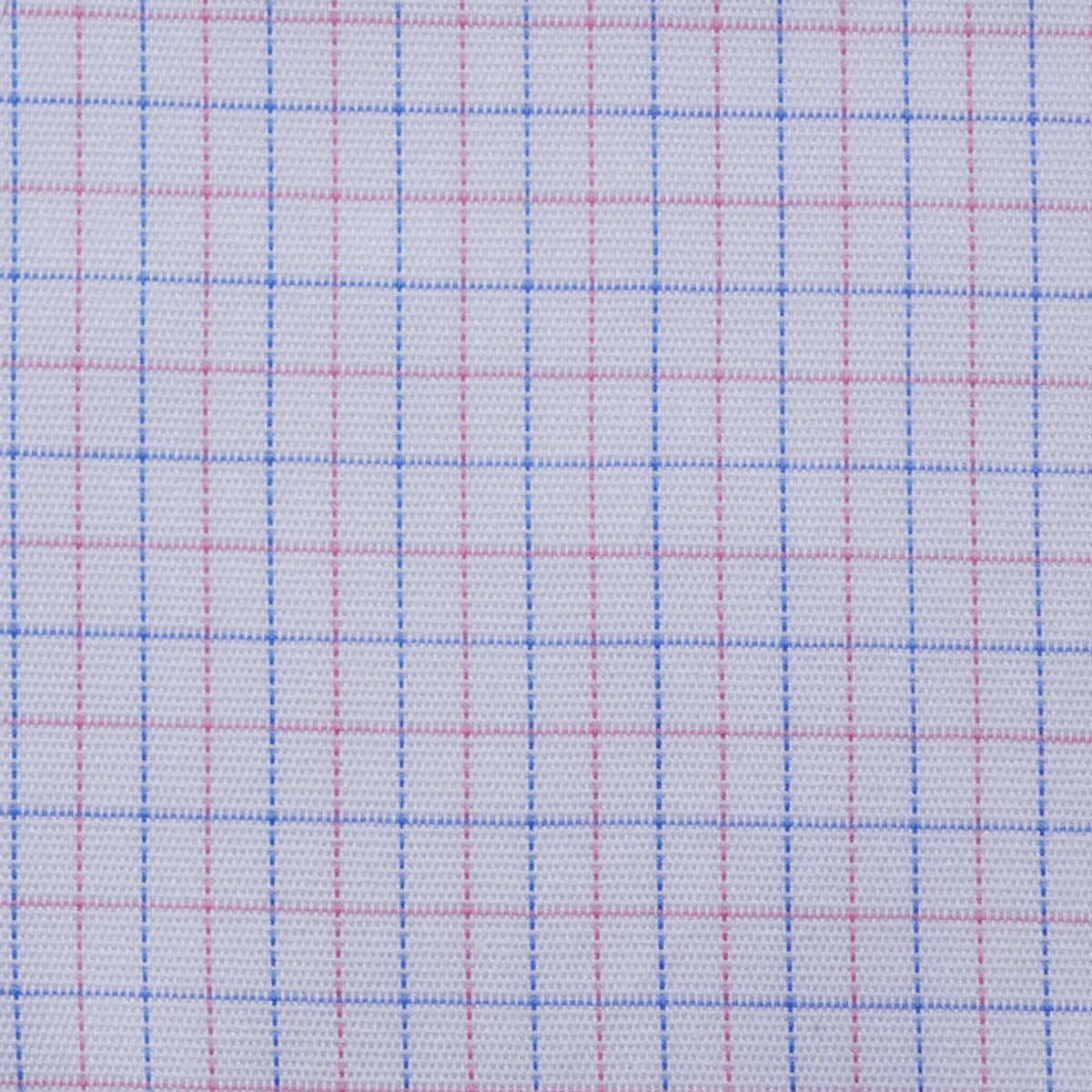 White with Pink and Blue Check Cotton Shirting