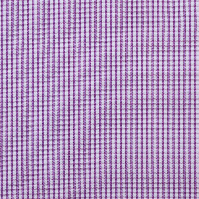 White with Purple Check Cotton Shirting