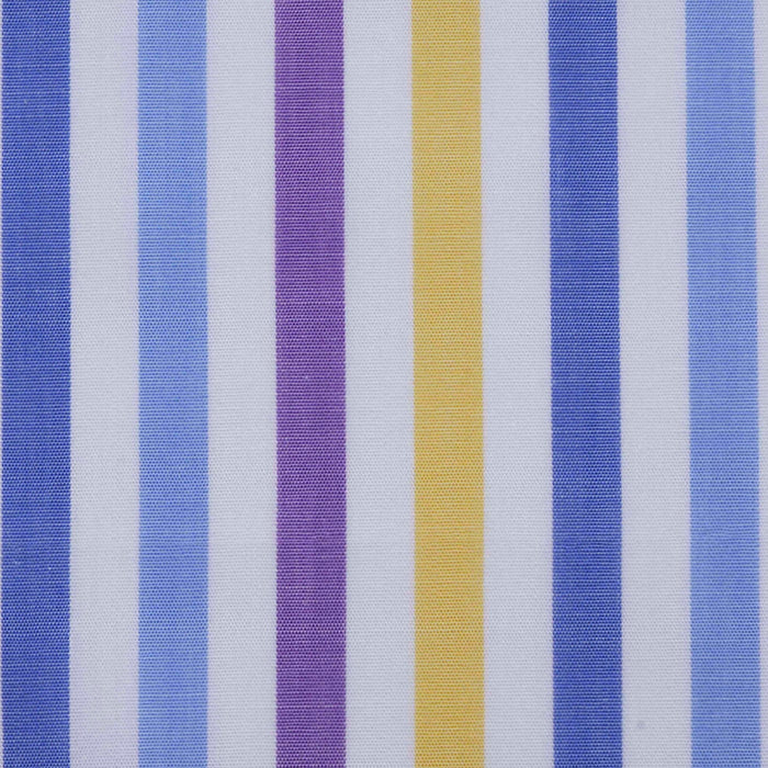 White with Yellow & Purple Stripe Cotton Shirting