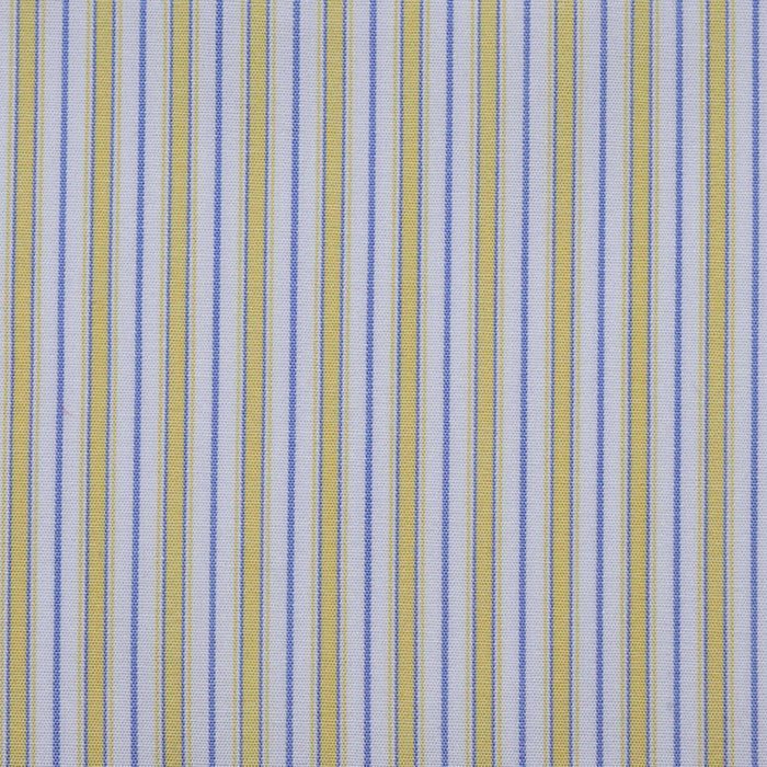 Yellow, White & Blue Cotton Shirting
