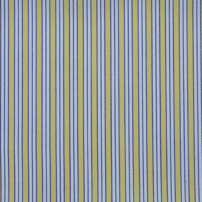 Yellow, White & Blue Stripe Cotton Shirting