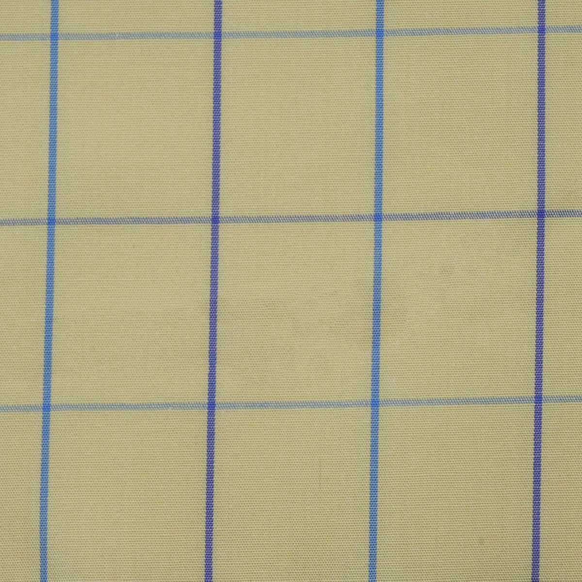 Yellow with Blue Check Cotton Shirting