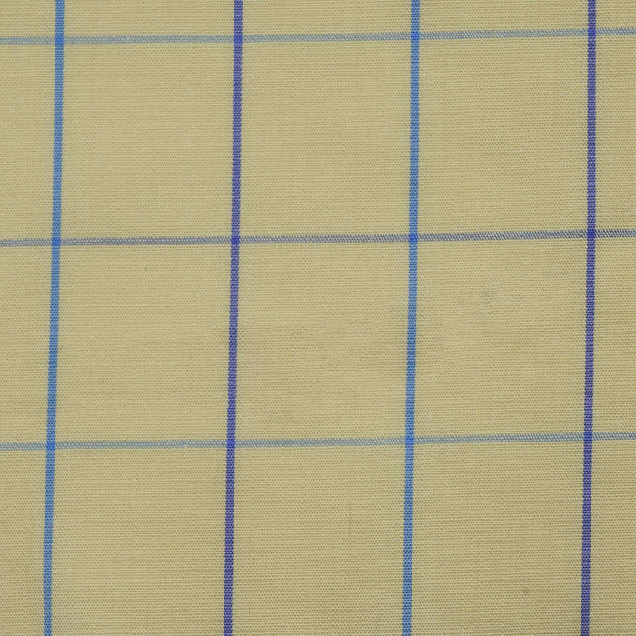 Yellow with Blue Check Cotton Shirting