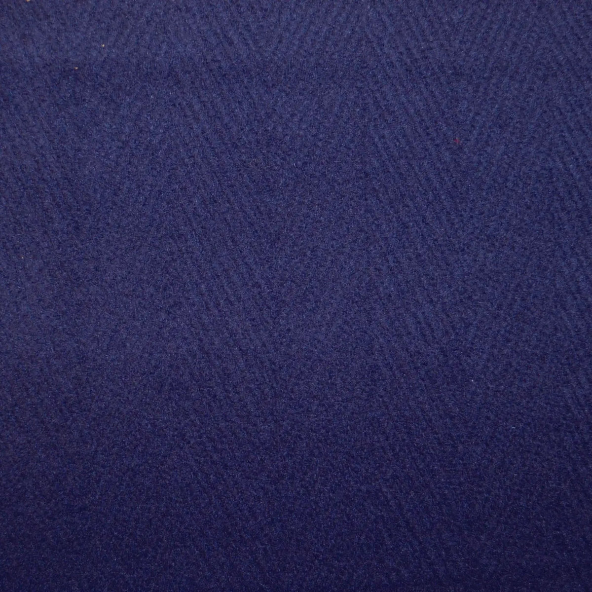 Indigo Blue Wide Herringbone Wool Blend Heavy Duffle Coating