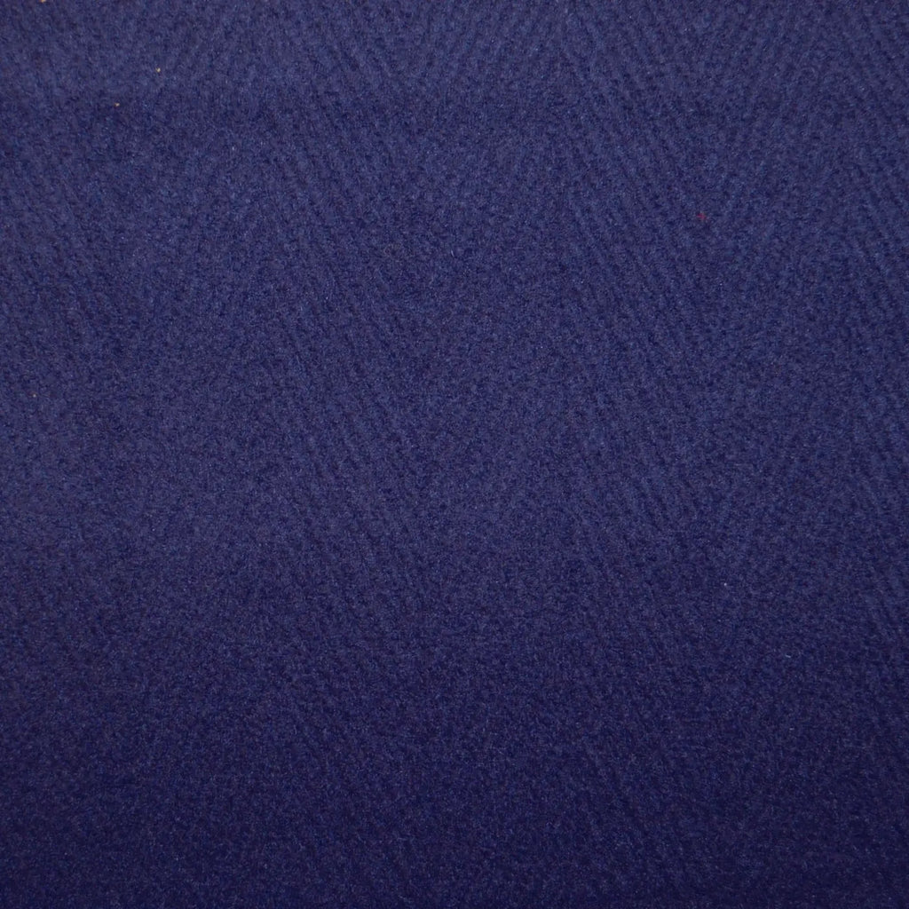 Indigo Blue Wide Herringbone Wool Blend Heavy Duffle Coating