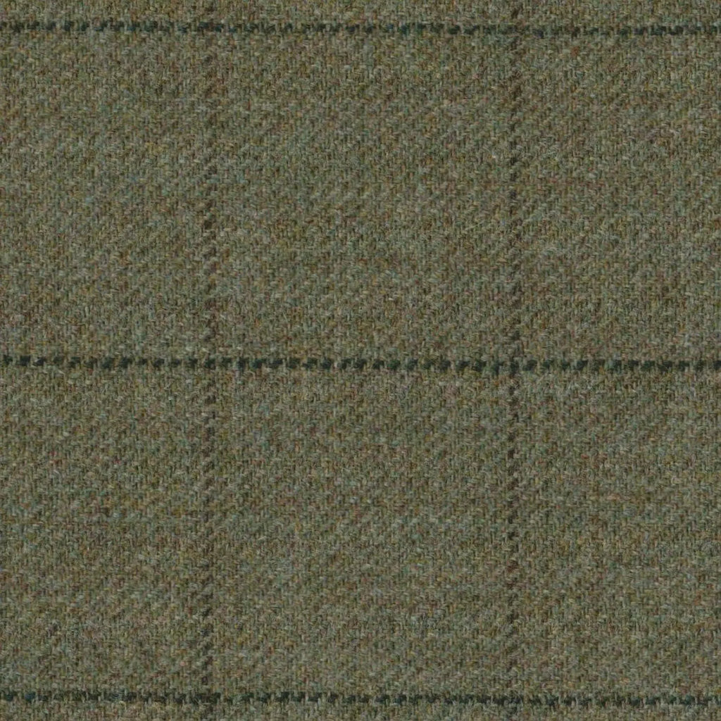 Moss Green with Brown & Green Check Tweed