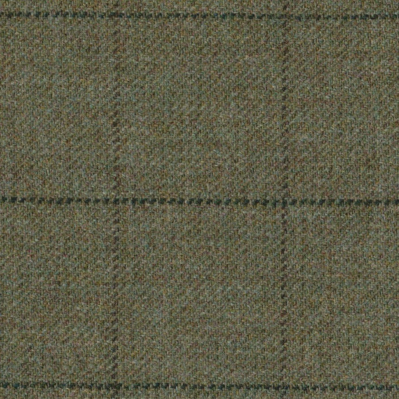Moss Green with Brown & Green Check Tweed