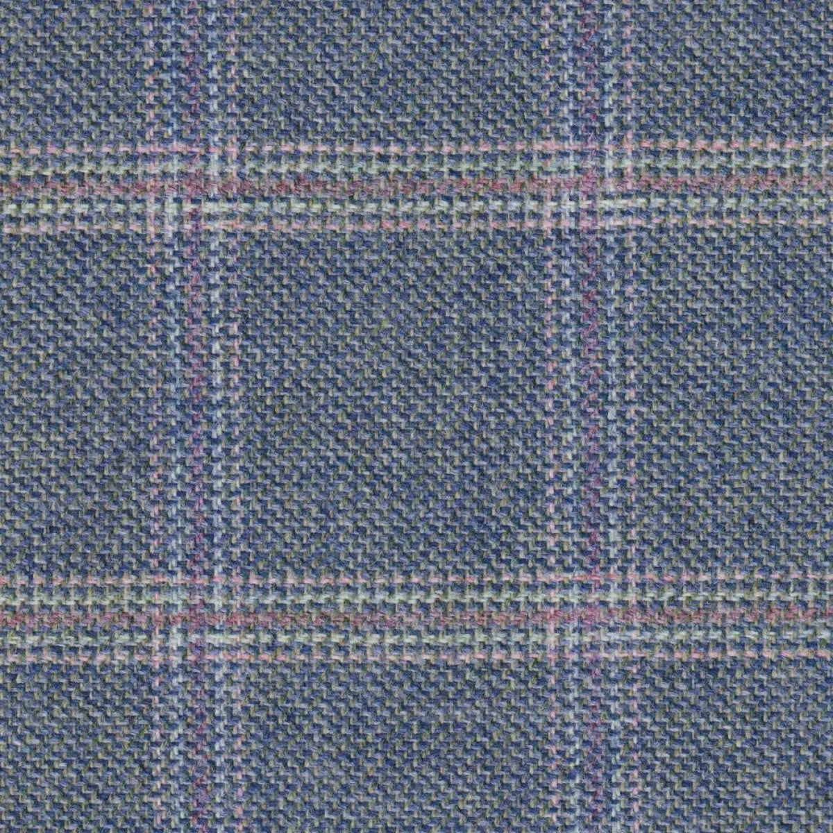 Blue & Grey with Pink & Purple Check Tweed