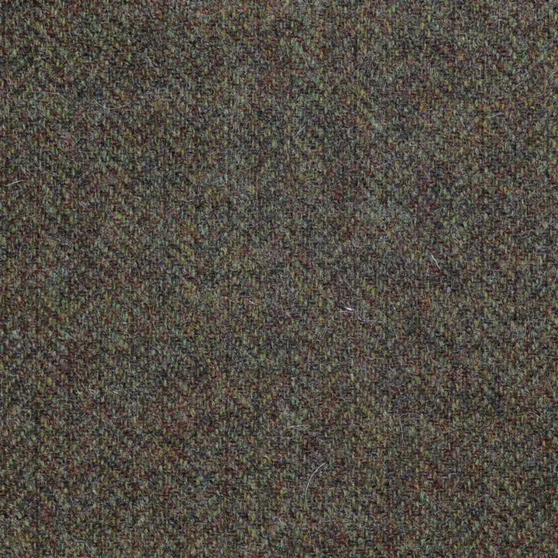 Moss Green with Brown Herringbone Tweed