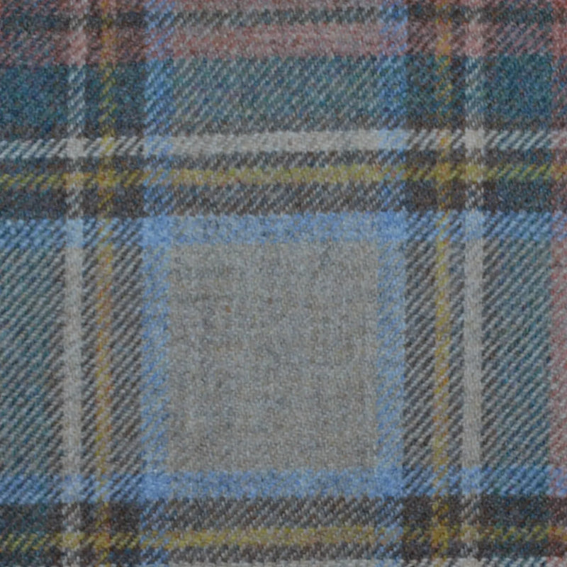 Beige, Blue and Brown Stewart Royal Weathered Tartan Check Tweed