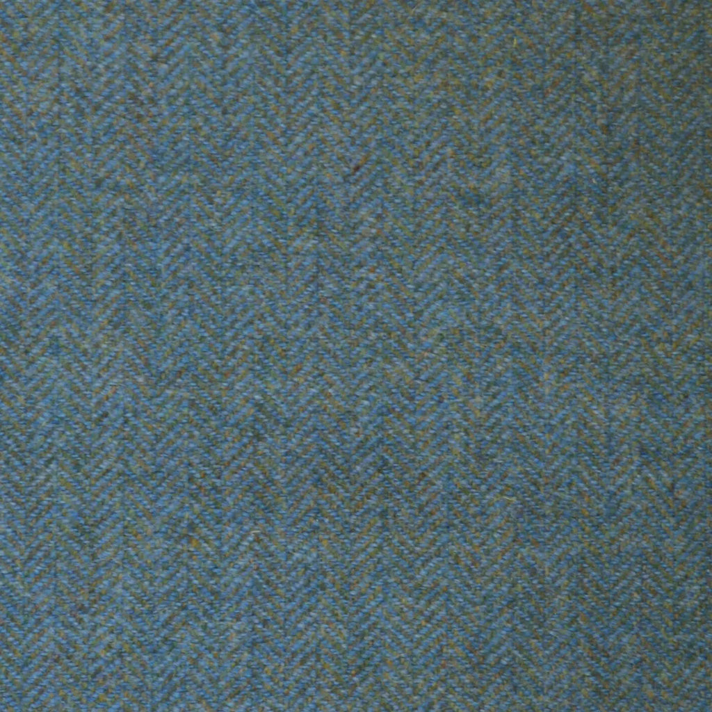 Light Blue & Sea Green Herringbone Tweed