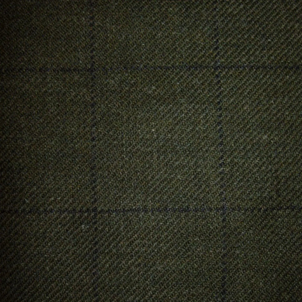 Moss Green with Blue Check Tweed