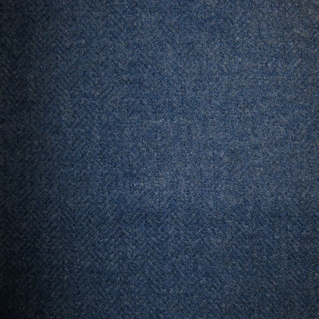 Medium Blue & Grey Herringbone Tweed