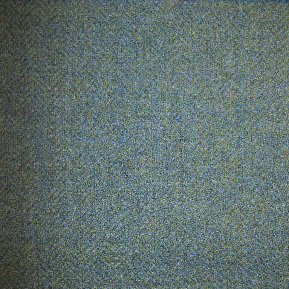 Light Green & Light Blue Herringbone Tweed