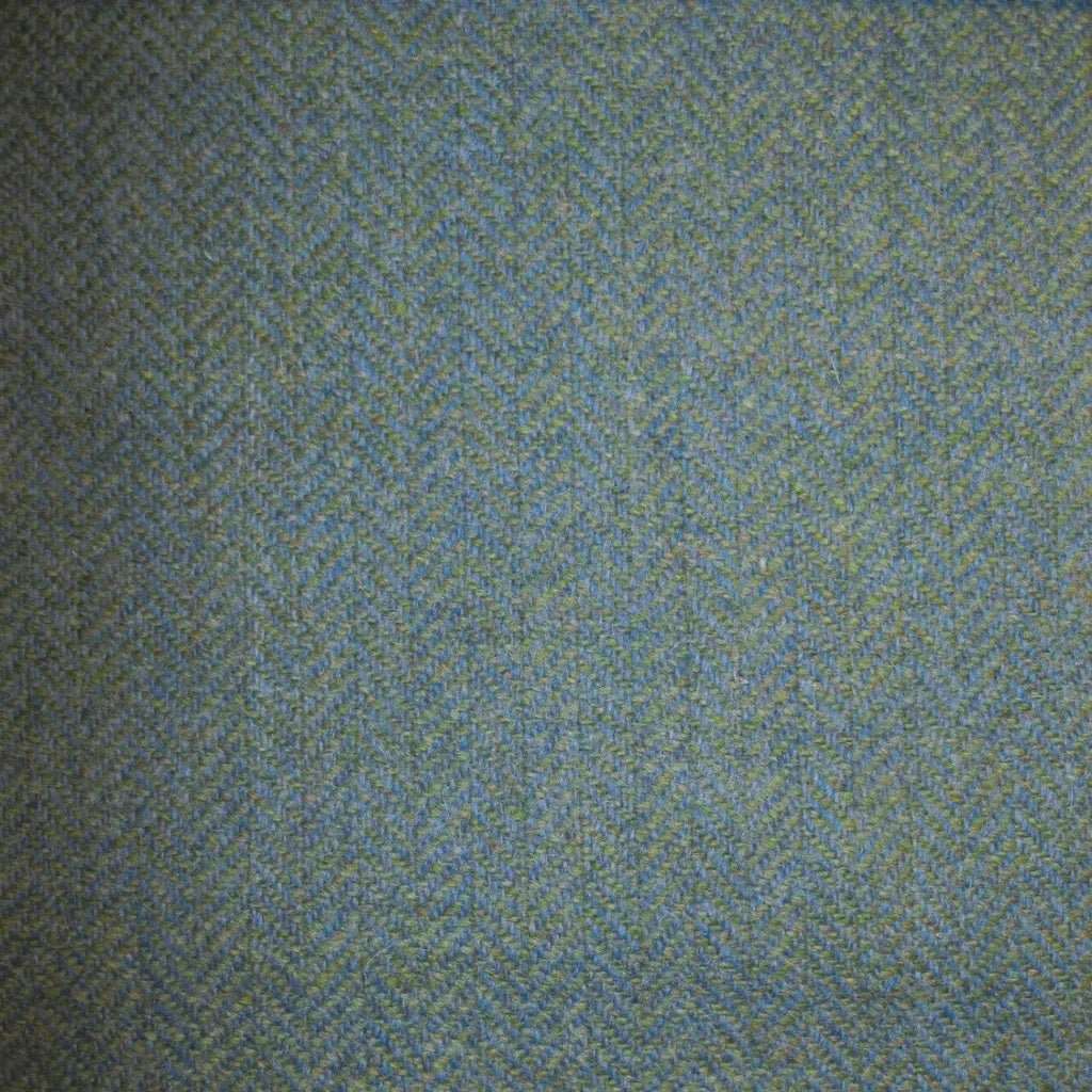 Light Green & Light Blue Herringbone Tweed