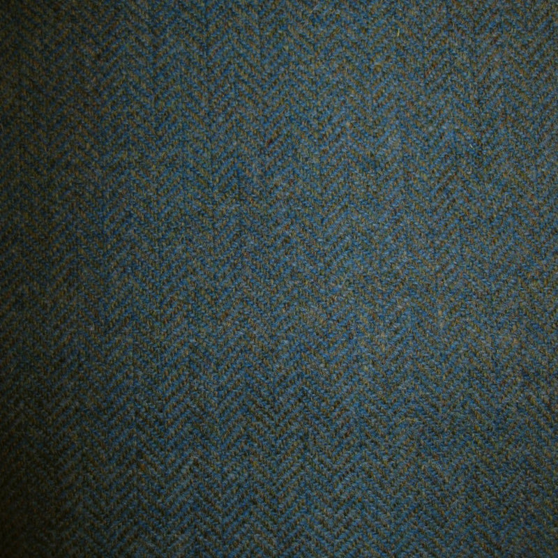 Moss Green with Medium Blue Herringbone Tweed