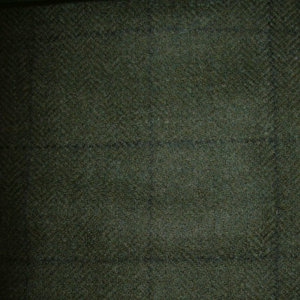 Moss Green with Navy Blue Check Tweed