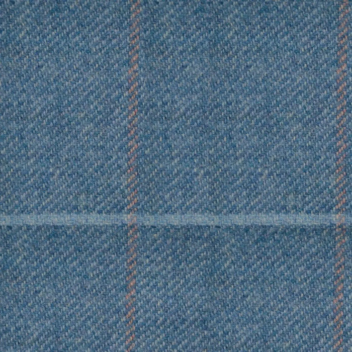 Blue with Sky Blue and Pink Check Tweed