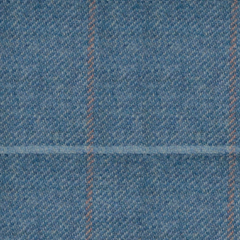 Blue with Sky Blue and Pink Check Tweed
