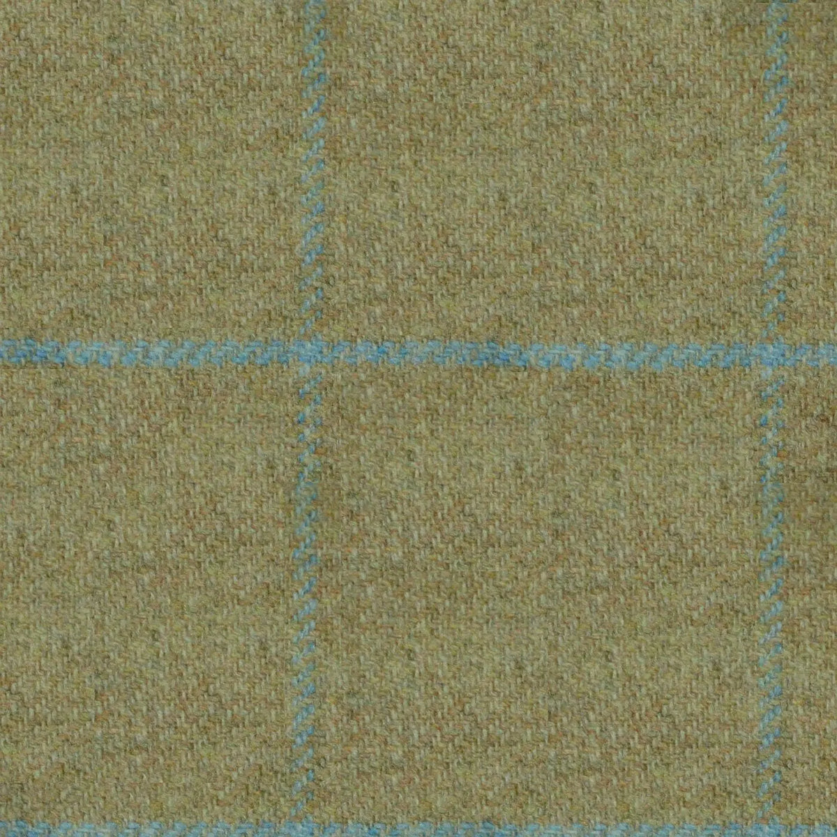 Sand with Sky Blue Check Tweed