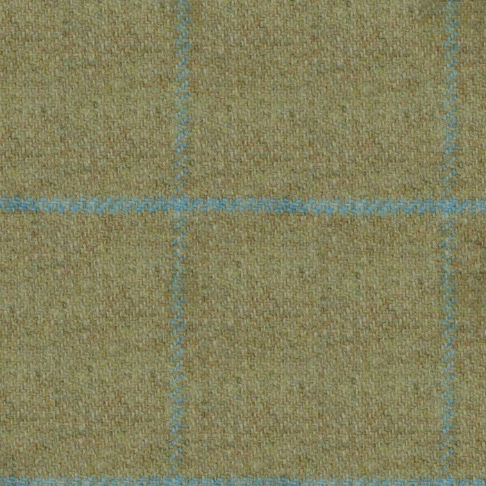 Sand with Sky Blue Check Tweed