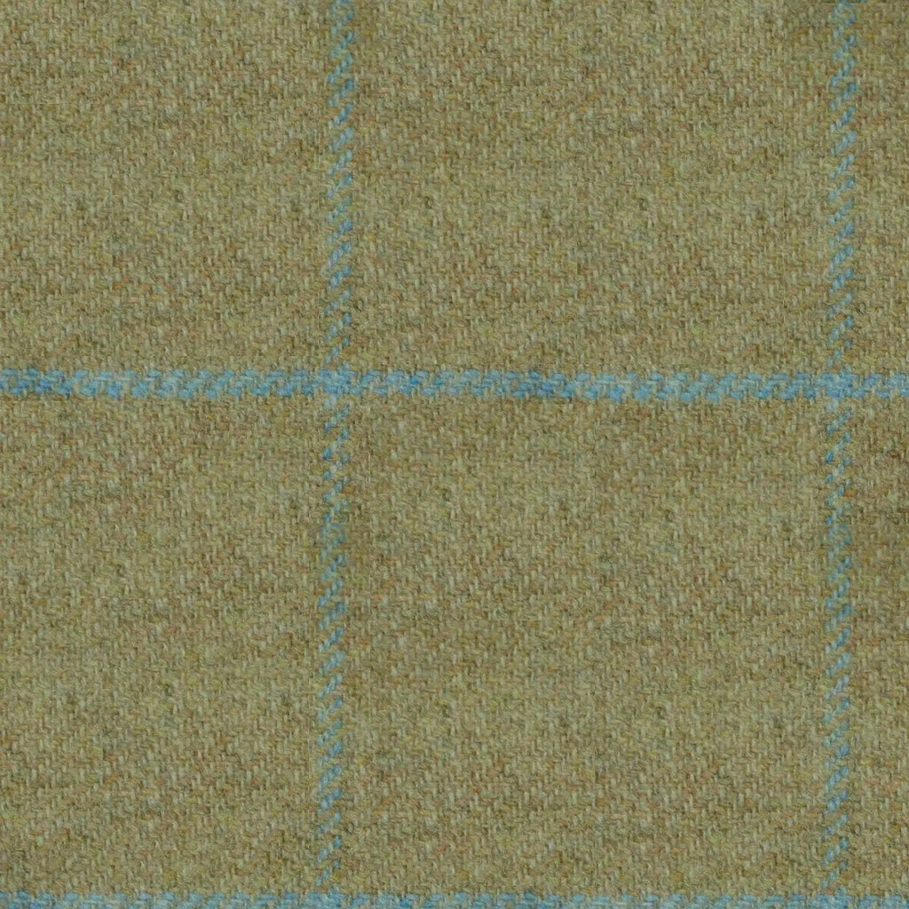 Sand with Sky Blue Check Tweed