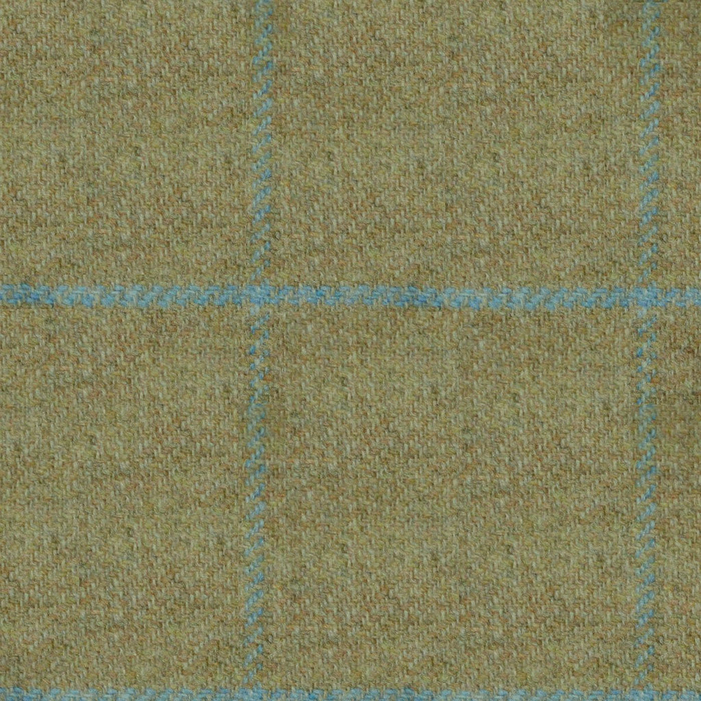 Sand with Sky Blue Check Tweed