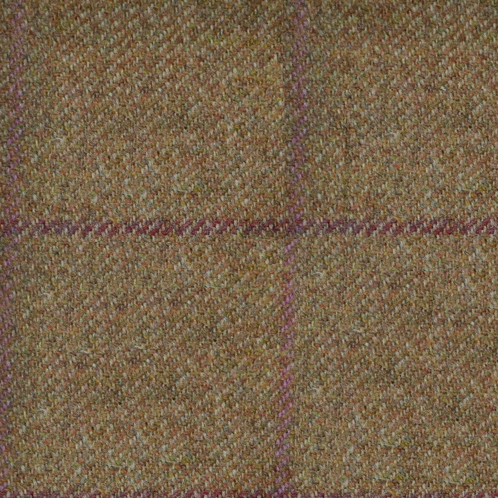 Tan with Red & Pink Check Tweed