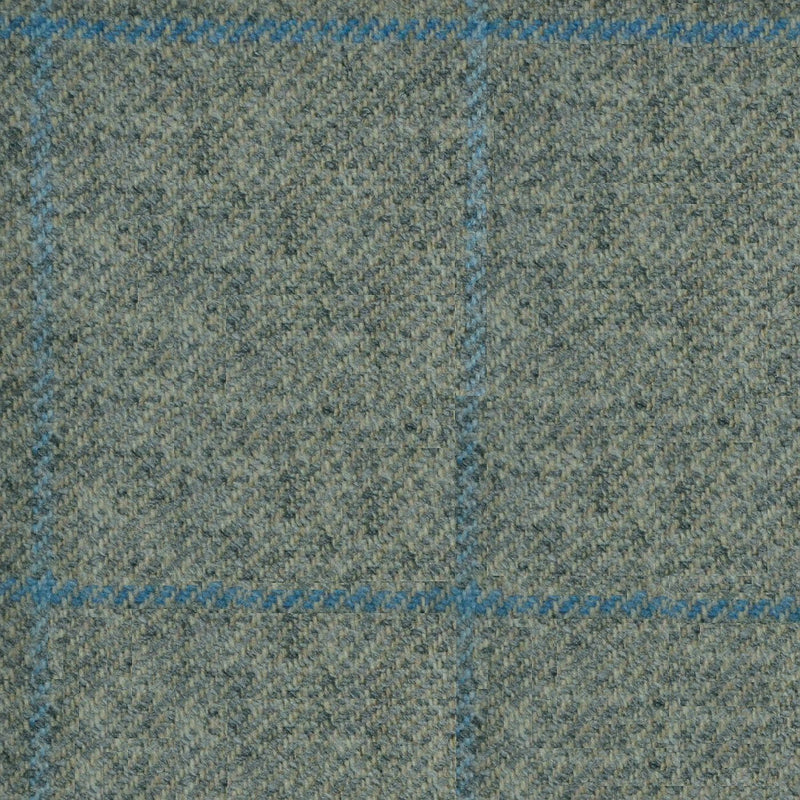 Light Grey with Blue Check Tweed