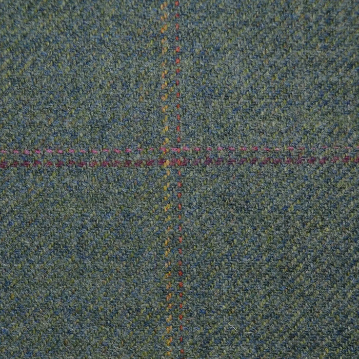 Moss Green with Wine, Yellow and Orange Check Tweed